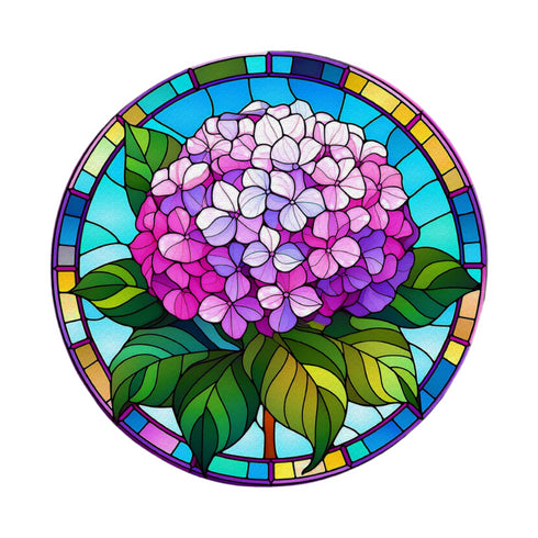 Hydrangea Circular Glass Suncatcher Worktop Saver